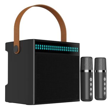 Imagem de Caixa de som Bluetooth sem fio com microfone e visor - Subwoofer de 4 polegadas, tempo de reprodução de 3 a 4 horas, remoção de voz original com um toque, luzes RGB para reuniões familiares/uso n