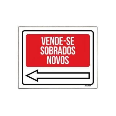 Imagem de Kit 10 Placas - Vende-Se Sobrados Novos Esquerda - Sinalizo.Com