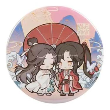 Imagem de Tian Guan Ci Fu Heaven's Official Blessing Anime Hua Cheng Xie Lian Emblema de botão de metal macio de 5,8 cm, 2.3 Inches Tall, Esmalte, Metal