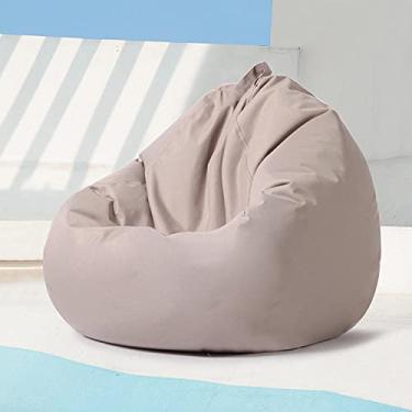 Imagem de QIROG Lazy Bean Bag Sofá Moda Simples Outdoor Dabozorative Hair Lage Sofá-cinza claro_100 * 120 cm (incluindo apenas jaqueta)