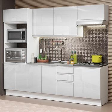 Imagem de Cozinha Completa Mdf Madesa Acordes Frentes Branco Brilho