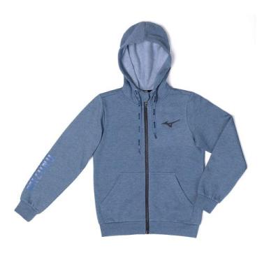 Imagem de Moletom Infantil Mizuno Zipper Jr, Azul, 8