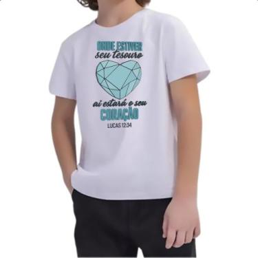 Imagem de Camiseta Infantil Gospel seu tesouro Lucas 12-34 - Alearts, 8