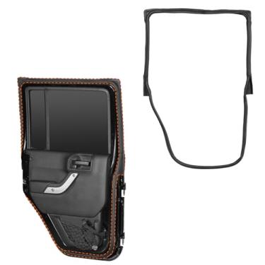 Imagem de Hooke Road Vedação traseira com faixa de proteção contra intempéries para porta completa do lado esquerdo do motorista para Jeep Wrangler JK 4 modelos de portas 2007-2018, tira de vedação de borracha