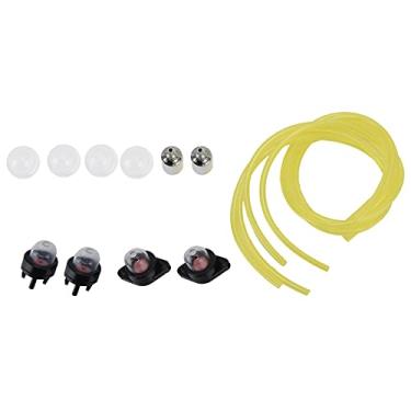 Imagem de Linha de combustível Filtro de combustível Filtro de filtro Bulbos Kit de alta qualidade Alumínio ABS Desempenho estável resistente ao desgaste durável para poulan kainsraw grama