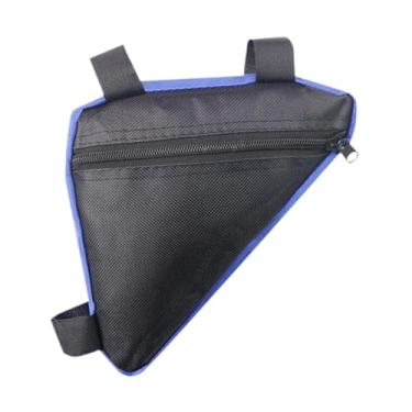 Imagem de oshhni Bolsa de armazenamento para quadro de bicicleta, bolsa para tubo frontal de bicicleta, resistente à água, triangular para bicicleta, mochila de, Preto Azul