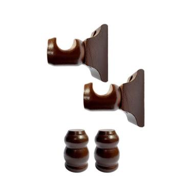 Imagem de Suporte Varão Cortina Simples 19Mm Marrom