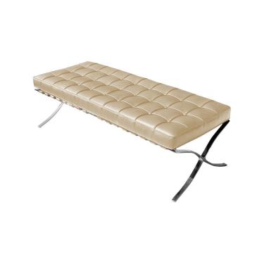 Imagem de Banco Barcelona Couro Sintético Bege Base Cromada Cor Bege