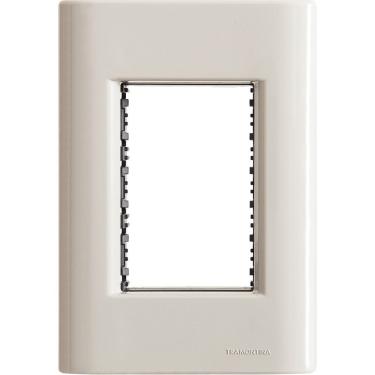 Imagem de Placa 3 Postos 4x2 Tramontina Giz Fendi Soft Touch Suporte Tramontina