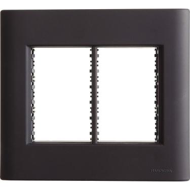 Imagem de Placa 6 Postos 4x4 Tramontina Giz Preta Soft Touch Suporte Tramontina