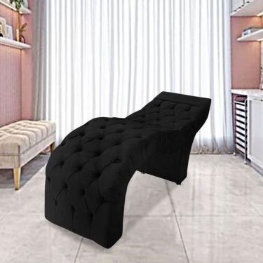 Imagem de Maca Estofada Estética Cílios Salão Spa Veludo Rebeca Preto