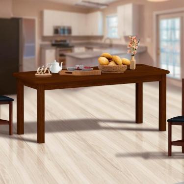 Imagem de Mesa De Jantar Retangular Para 8 Lugares Madeira Maciça Safira Castanho Shop Jm