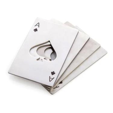Imagem de Abridor De Garrafas Carta Baralho Aço ás De Espada Luxo Inox