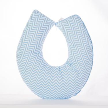 Imagem de Almofada de Amamentação Zig Zag Azul 62 x 55 cm Algodão para Bebês