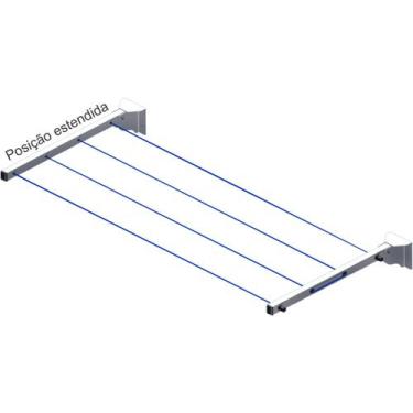 Imagem de Varal de roupa parede articulável retratil de parede muro varal para a