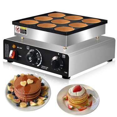 Imagem de AEYDJXMER Mini Máquina De Fazer Panquecas, Chapa Holandesa Para Assar Dorayaki Com 9 Furos E 76 Mm Diâmetro, Frigideira Elétrica Ideal Café Da Manhã, Lanches, Sobremesas Muito Mais