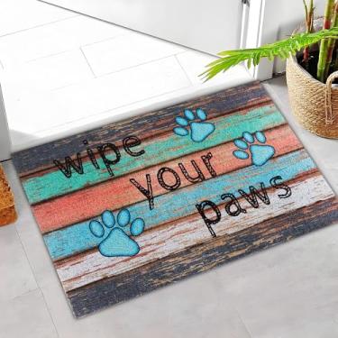 Imagem de Darkyazi Tapete de porta colorido 40,6 cm x 61 cm à prova d'água e resistente a manchas, tapetes de baixo perfil, tapete antiderrapante de PVC para entrada externa/interna/cozinha (piso de garra de