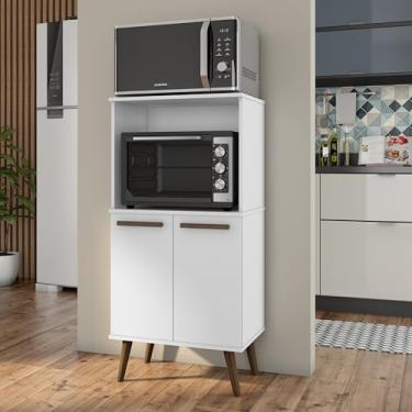 Imagem de Armario Multiuso Microondas Forno com Portas e Divisorias de Garrafas (Branco)