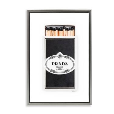 Imagem de Stupell Industries Timeless Glam Black Matchbox Gray Framed Floater Canvas Wall Art Design por Amanda Greenwood, 21 x 31