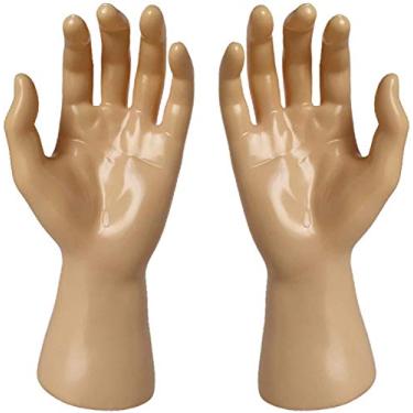 Imagem de koTTIYA 1 Par De Suporte Para Exibição Joias, Manequim Mão, Modelo Masculino, Pulseira, Luvas, Organizador Anéis - Cáqui