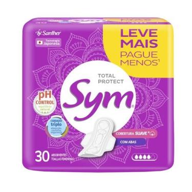 Imagem de Absorvente Sym Total Protect Com Abas 30 unidades Suave