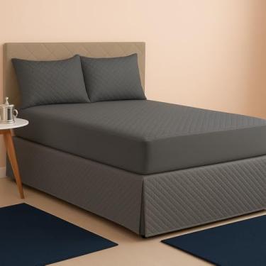 Imagem de Kit Capa Impermeável Protetora para Colchão King + 02 Protetores Impermeáveis para Travesseiro - 4 Camadas de Proteção - Respirável e Não faz barulho - (Cinza, King)