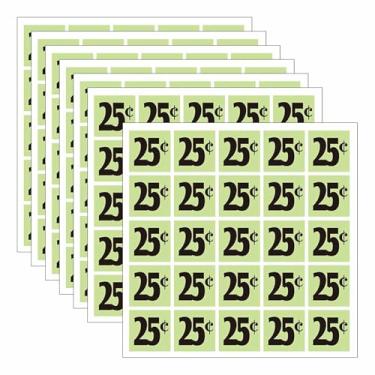 Imagem de DUGUTUL 500 adesivos quadrados de preço de 25 centavos | Etiquetas grandes de 2,5 x 2,5 cm | Qualidade premium para vendas de garagem, vendas de quintal e mercados de pulgas | Adesivo forte