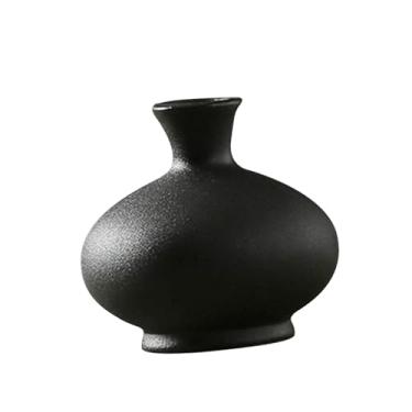 Imagem de WeiLaiKeQi Vaso de cerâmica para arte, vaso para flores, suporte para arranjo de flores, ornamento para estante, Style E