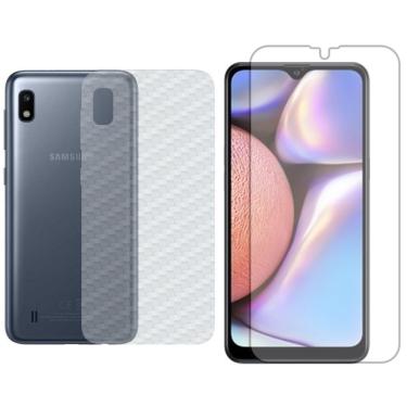 Imagem de Película Hidrogel + Adesivo Fibra De Carbono Para Samsung Galaxy A10 - Transparente