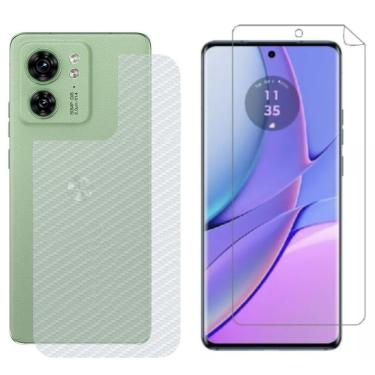 Imagem de Película Hidrogel + Adesivo Fibra De Carbono Para Motorola Edge 40 - Transparente