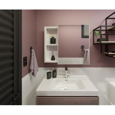 Imagem de Armário Branco de Banheiro Resistente Não Enferruja com Nichos A63 Ast