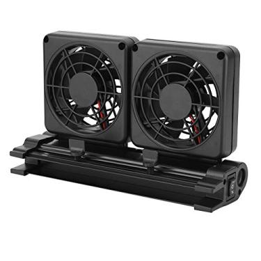 Imagem de KIMISS Mini fã de Resfriamento de Tanque de Peixe Ajustável de Cabeça Dupla-chiller para Aquários, Reduz a Temperatura da água Em 3-4 ℃, Instalação Silenciosa e Fácil (Plugue da UE)