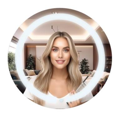 Imagem de Espelho Redondo 80cm Maquiagem Iluminado 3 Leds Touch Screen
