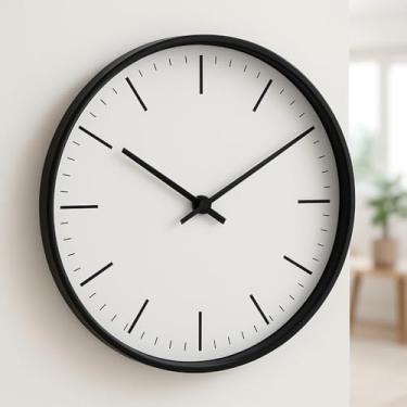 Imagem de Relógio de parede quartz Moderno silencioso sem barulho decoração sala cozinha escritório analógico ponteiro (branco)