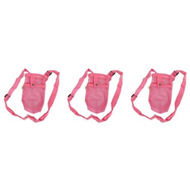 Imagem de Garrafa de água Titular Transportadora ajustável Shoulder Strap Bag Sling Sleeve Conjunto de 3 para Sports Gym Caminhadas Camping Andando Durable Nylon Material 20x11cm Tamanho (Rosy)