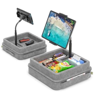 Imagem de KDD Suporte de travesseiro para tablet – Suporte ajustável de 360° para laptop, cama e mesa – base macia para tablet pescoço de ganso com bandeja de armazenamento e bolso compatível com iPad Pro 12.9
