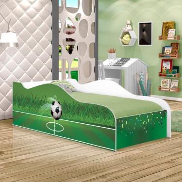 Imagem de Cama Carro Fun Adesivada Futebol Solteiro