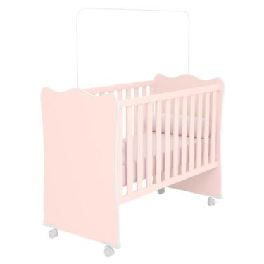 Imagem de Berço Com 4 Pés Rodizio Tóquio Rosa Acetinado