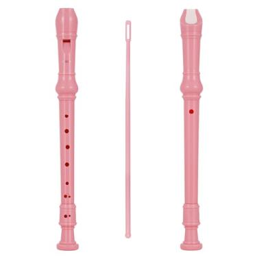 Imagem de Instrumento de gravação soprano, flauta alemã com 8 furos, gravador para iniciantes e crianças estudantes (rosa)