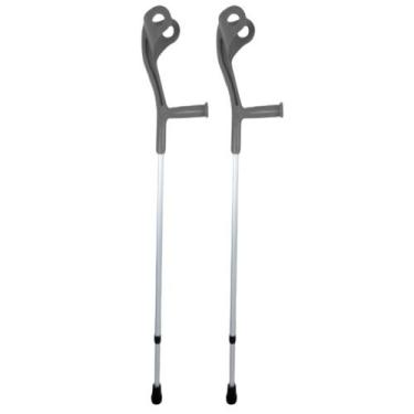 Imagem de Muleta canadense fixa adulto cinza m425 par - INDAIA BENGALAS