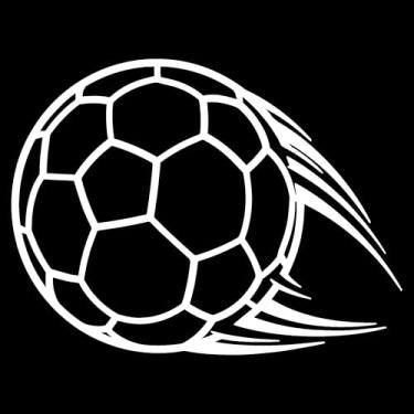 Imagem de Adesivo Bola de Futebol Gol Ideal para notebook carro portas vidros Paredes Quarto Infantil vários tamanhos (BRANCO, 59,4X45cm)