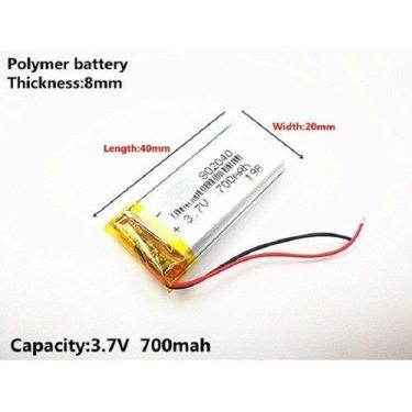 Imagem de 802040 3,7v C/ 2 Fios 8mm X 20mm X 40mm Nova 700mah - bgb