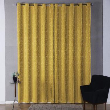 Imagem de Cortina Jacquard 2,80 x 2,00m Grande Luxuosa Elegante Para Sala Quarto