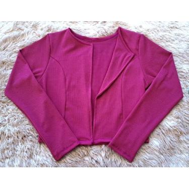 Imagem de Casaquinho Curto Feminino Manga longa blazer - Nagab, Fucsia, G