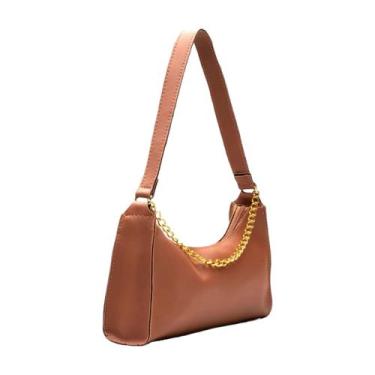 Imagem de Bolsa feminina lisas pequenas correntes de ombro e de mão pequenas mei