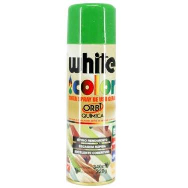 Imagem de Tinta Spray Uso Geral White Color Verde Brilhante 340ml 220g - Orbi Qu