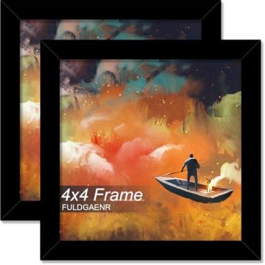 Imagem de FULDGAENR Conjunto de 2 porta-retratos 10 x 10 cm, molduras pretas para certificado de pôster fotográfico de 10 x 10 cm, moldura de parede/mesa de alta transparência com visor vertical horizontal