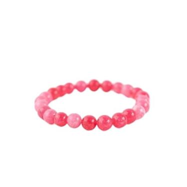 Imagem de Meta Atacado, Pulseira Pedra Natural Jade 8 mm - Escolha a Cor Cor:Jade Rosa Atrai Amor