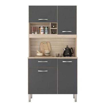 Imagem de Kit Para Cozinha Compacta Malta Avena Grafito - Demóbile