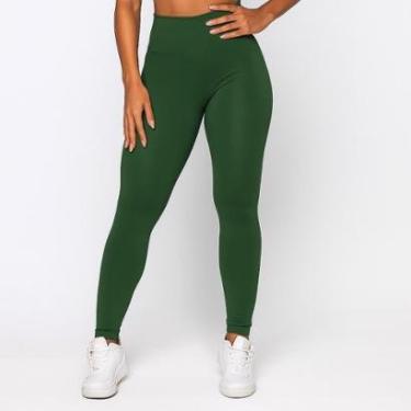 Imagem de Calça Legging Feminina Poliamida Lisa Tecido Grosso Confortável WOLFOX-Feminino